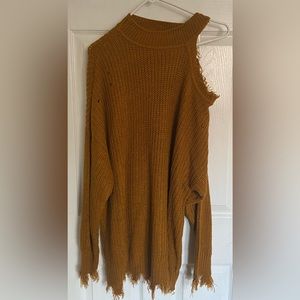 Full circle trends, 3X mustard sweater with unique design